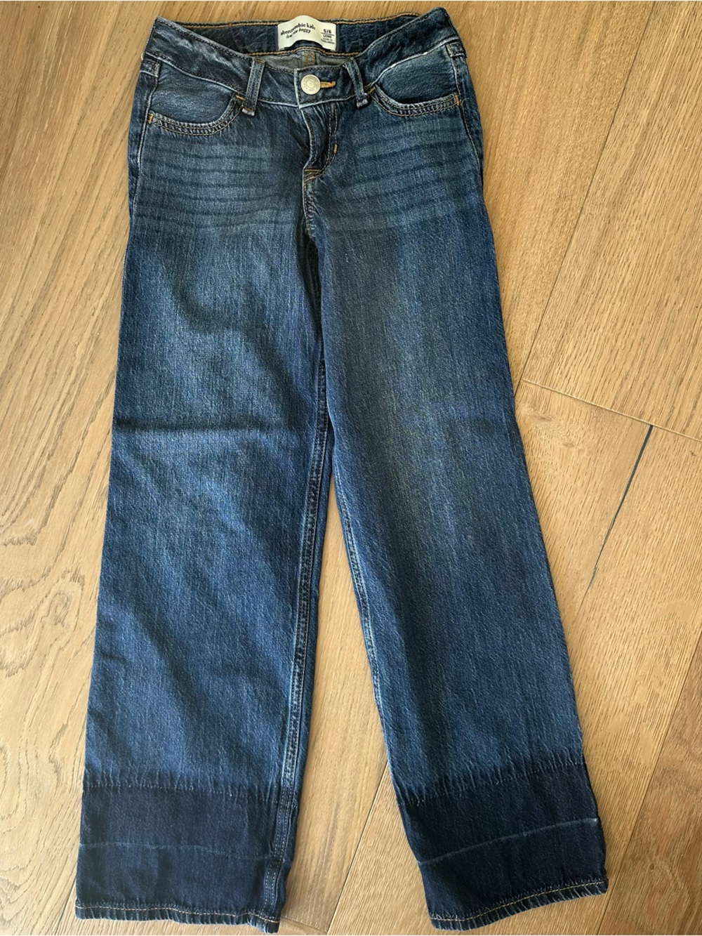 Abercrombie Kids Low Rise Baggy Straight Blue Jeans LONG 5/6